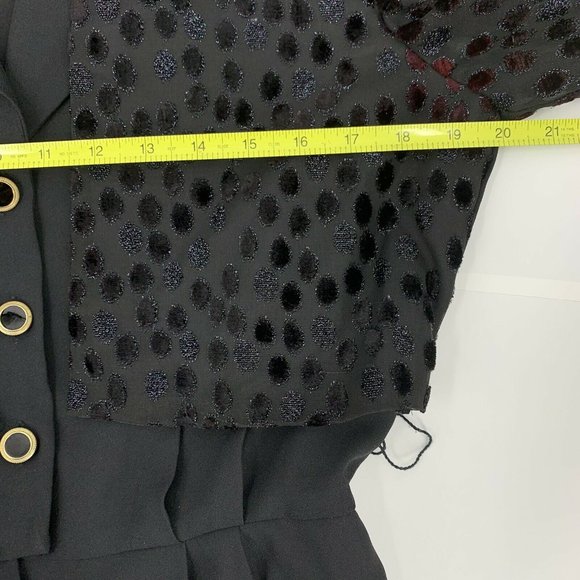 Vintage John Roberts Womens Jumpsuit Size 10 Black Eyelet Pant Romper Power Suit - Picture 8 of 10